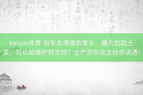 kaiyun体育 包车去渭南农家乐,睡火炕吃土菜,司机能维护预定吗?土产货东谈主给你讲透!
