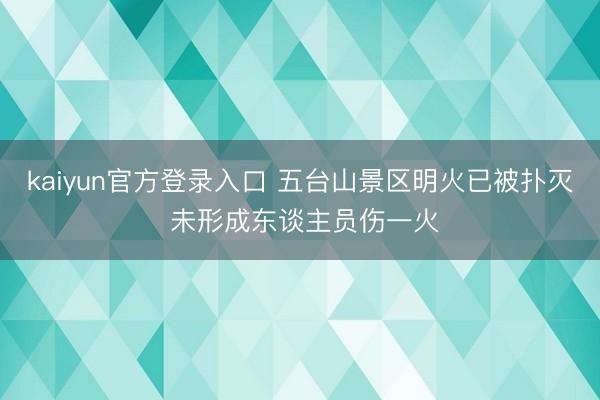 kaiyun官方登录入口 五台山景区明火已被扑灭 未形成东谈主员伤一火