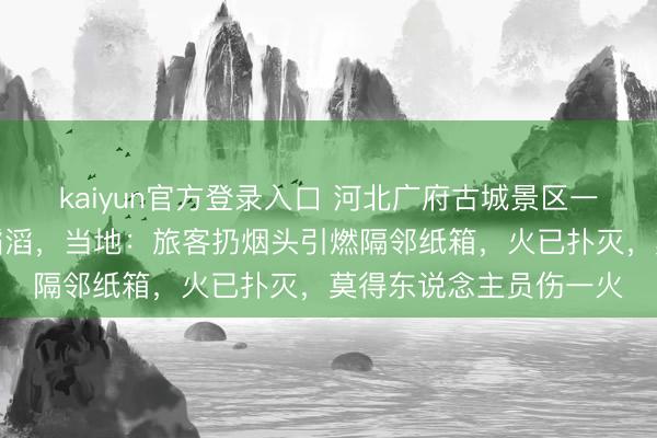 kaiyun官方登录入口 河北广府古城景区一角楼着火，现场浓烟滔滔，当地：旅客扔烟头引燃隔邻纸箱，火已扑灭，莫得东说念主员伤一火