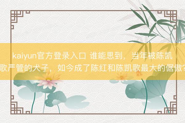 kaiyun官方登录入口 谁能思到，当年被陈凯歌严管的犬子，如今成了陈红和陈凯歌最大的倨傲？