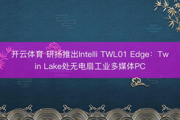开云体育 研扬推出Intelli TWL01 Edge:Twin Lake处无电扇工业多媒体PC